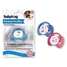 48 Pieces Printed Pacifier 2 Asstd - Baby Utensils