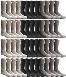 48 Units of Yacht & Smith Assorted 10-13 Size Cotton Crew Socks 48 Pack - Big And Tall Mens Crew Socks