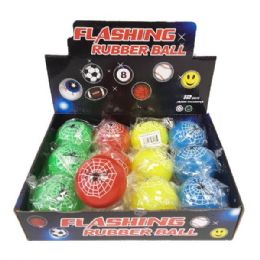 48 Bulk Flashing Spider Web Bounce Ball