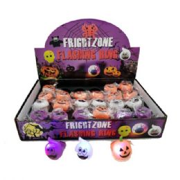 48 Pieces Flashing Halloween Rubber Ring - Toys & Games
