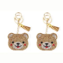 48 Units of Bling Bear Face Keychain - Key Chains