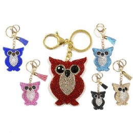 48 Bulk Bling Bling Owl Keychain