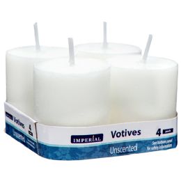 96 Units of 4 Piece Candle Votive White - Candles & Accessories