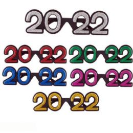 24 Wholesale 2022 New Year Glitter Glasses