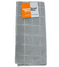 72 Units of Towel Microfiber 15x25 Inch Gray - Kitchen Towels