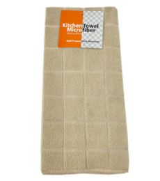 72 Pieces Towel Microfiber 15x25 Inch Beige - Kitchen Towels
