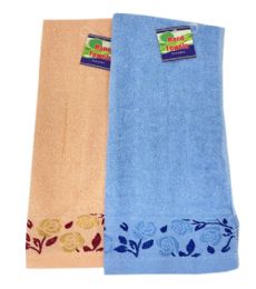 72 Pieces Kitchen Towel 13x28 Inch Embroidered Flower Assorted - Kitchen Towels