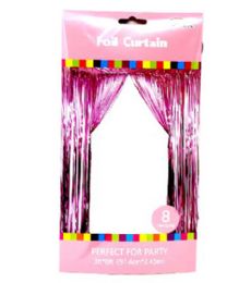36 Bulk Light Pink 3x8 Inch Metallic Foil Curtain
