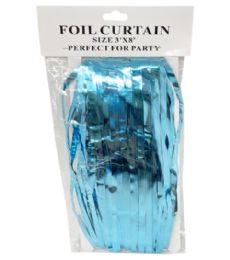 120 Bulk Light Blue 3x8 Inch Metallic Foil Curtain