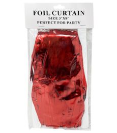 36 Wholesale Red 3x8 Inch Metallic Foil Curtain