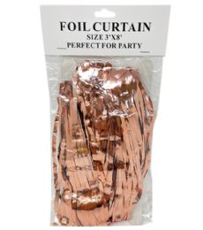 36 Bulk Rose Gold 3x8 Inch Metallic Foil Curtain