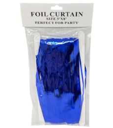 120 Pieces Royal Blue 3x8 Inch Metallic Foil Curtain - Party Banners