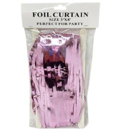 120 Pieces Pink 3x8 Inch Metallic Foil Curtain - Party Banners