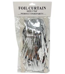 120 Pieces Silver 3x8 Inch Metallic Foil Curtain - Party Banners