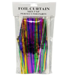 36 Bulk Multi Color 3x8 Inch Metallic Foil Curtain