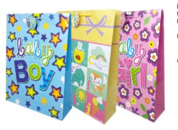 36 Pieces Celebrate Baby Jumbo Gift Bag Glossy - Gift Bags Baby