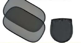 24 Bulk Auto Car Sun Shades 2 Piece Set With Carrying Case Clings To Window