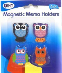 36 Wholesale 4 Pack Owl Magnetic Memo Holders