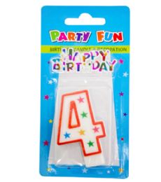 96 Bulk Number 4 Candle With Birthday Decoration