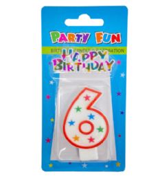 96 Pieces Number 6 Candle With Birthday Decoration - Birthday Candles