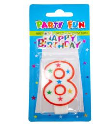 96 Pieces Number 8 Candle With Birthday Decoration - Birthday Candles