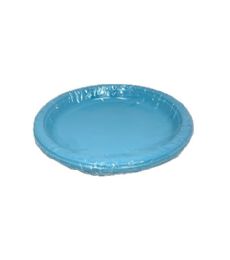 72 Bulk 8 Piece 9 Inch Light Blue Plate Plastic