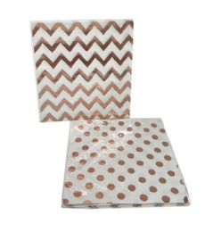 96 Pieces Napkin Beverage 10 Inch 12 Pack Rose Gold - Party Paper Goods