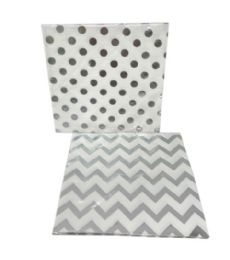 96 Pieces Napkin Beverage 13 Inch 12 Pack Silver - Party Paper Goods