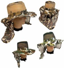 24 Wholesale Mesh Boonie Hat With Mesh Neck Cover