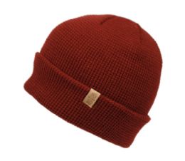 18 Pieces Solid Color Winter Waffle Knit Cuff Beanie In Burgundy - Winter Beanie Hats