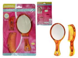 144 Pieces Mirror & Comb 2pc - Hair Brushes & Combs