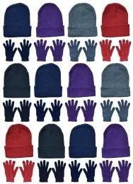 240 Sets Yacht & Smith Women's 2 Piece Hat And Gloves Set In Assorted Colors - Winter Care Sets