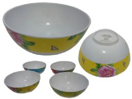 48 Pieces Melamine Bowl 11.8 Inch Fruit Design - Plastic Bowls and Plates