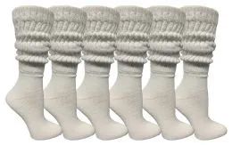 24 Wholesale Yacht & Smith Womens Heavy Cotton Slouch Socks, Solid White