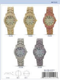 12 Wholesale Ladies Watch - 51104 assorted colors