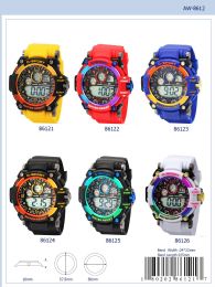 12 Wholesale Digital Watch - 86122 assorted colors
