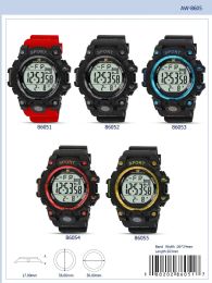 12 Wholesale Digital Watch - 86055 assorted colors