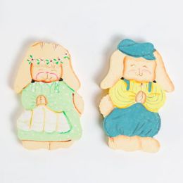 72 Pieces Bunny Figurine Wood 2pc Mr/mrsin Color Box - Displays & Fixtures