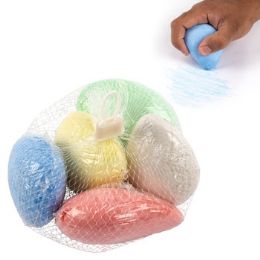 36 Pieces Chalk Rock 5pc Washable 3in Stone Shape Shrink/netbag ht - Chalk,Chalkboards,Crayons