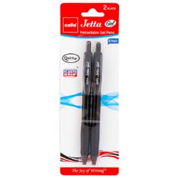 72 Wholesale Pens 2ct Gel Black Ink Jetta Retractable .7mm Ref# Gpjgbk0702