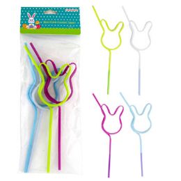 24 Pieces Straws Bunny Ear Color Change - Straws and Stirrers