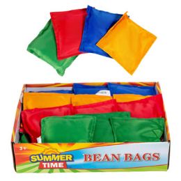 36 Wholesale Bean Bags 5x5in Reinforced In 36pc Pdq 4ast Colors