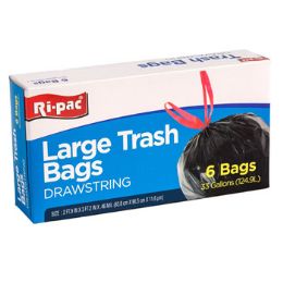 24 Wholesale Trash Bags 6ct - 33 Gallon