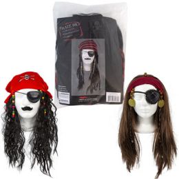 18 Wholesale Pirate Wig 3ast Hair/bandana/