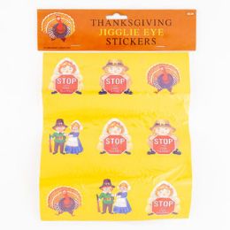 72 Wholesale Thanksgiving Jiggle Eye Stickers  Pp $5.00
