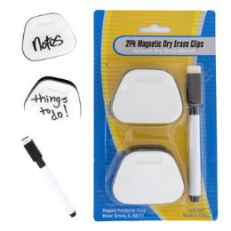 24 Pieces Clips 2pk Magnetic Dry Erase W/marker & Eraser Cap Blc2.25 X 1 X 1.8in Clip Size - Clips and Fasteners