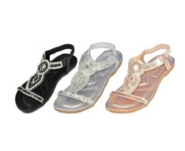 24 Wholesale Women's Sequined Sandals