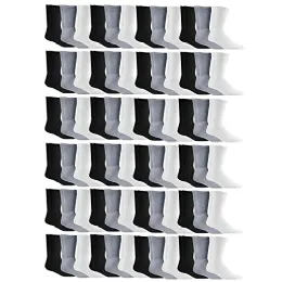 72 Pairs Yacht & Smith Men's Sports Crew Socks, Assorted Colors Size 10-13 - Mens Crew Socks