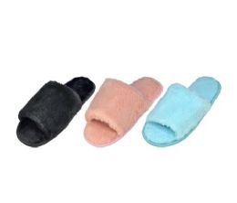 36 Pairs Women's Fuzzy Open Toe Slippers - Women's Slippers