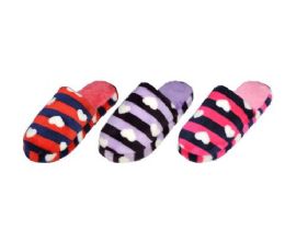 36 Pairs Women's Warm Striped Heart Slippers - Women's Slippers